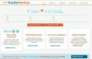 Psd to HTML Excitemarkup.com