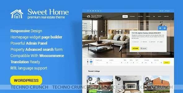 Themeforest : Sweethome - Responsive Real Estate WordPress Theme
